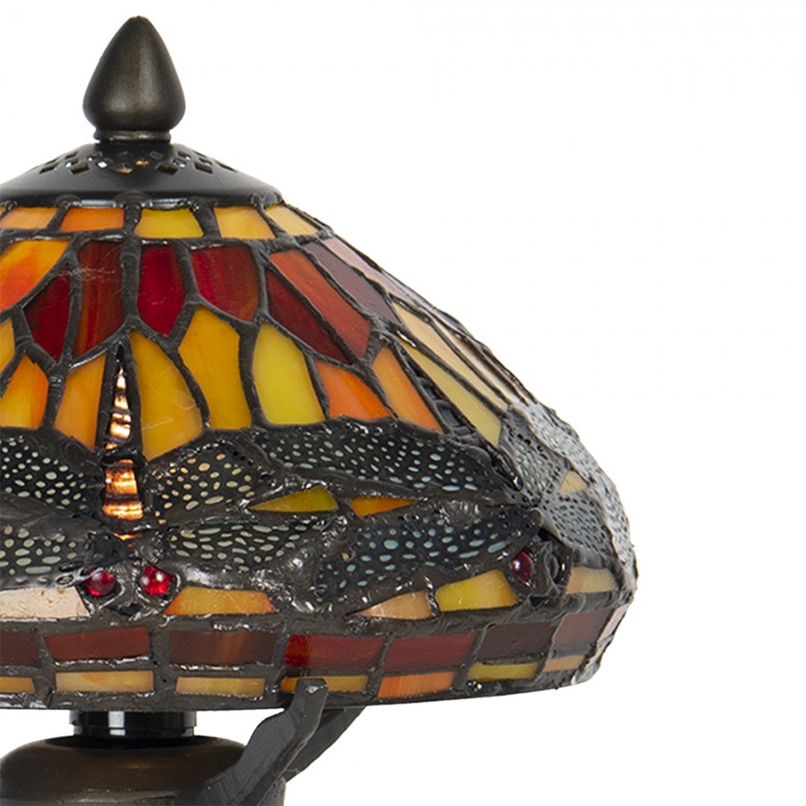 LumiLamp Tiffany Tischleuchte Standard – Handgefertigte Jugendstil Lampe Mehrfarbig / Beige | 5LL-9295