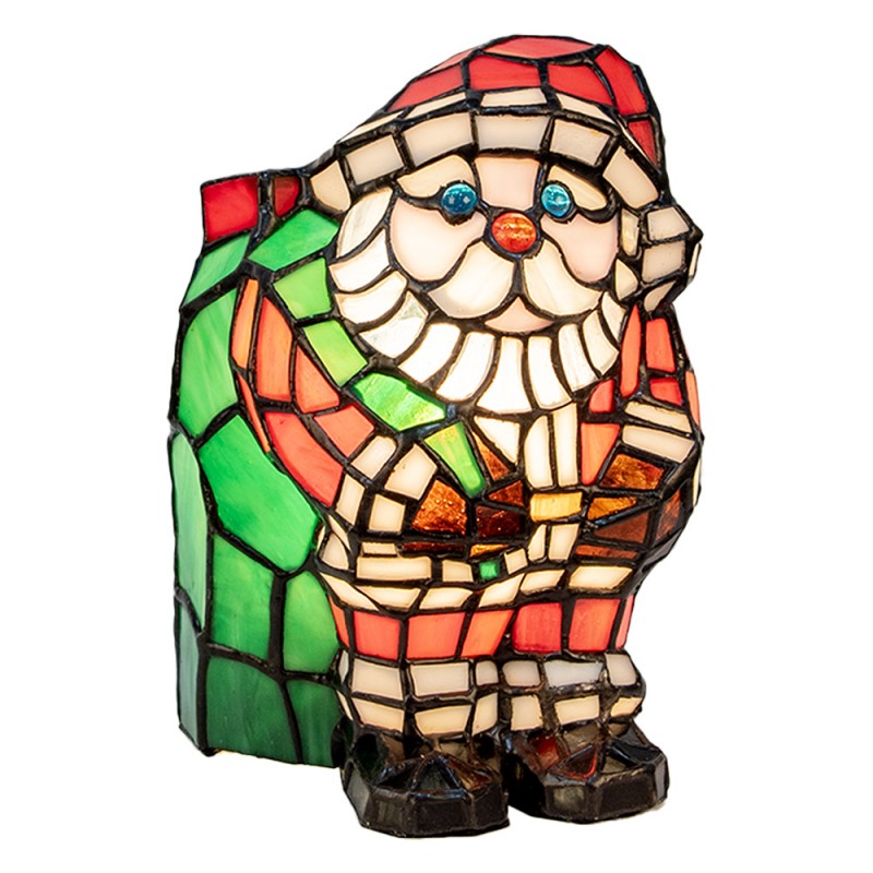 LumiLamp Tiffany Skulptur-Tischleuchte 17x11x22 cm – Handgefertigte Jugendstil Lampe Mehrfarbig | 5LL-9360