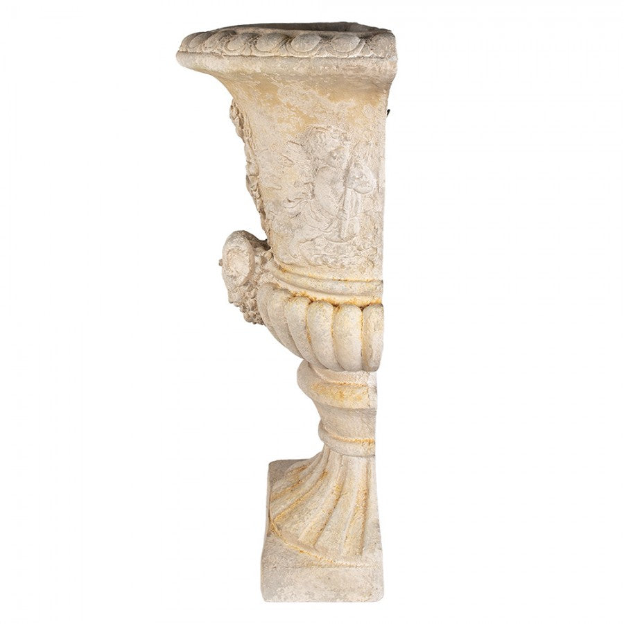 Clayre & Eef Wand-Pflanzurne Monumental 54x27x76 cm Beige – 9,5 kg Magnesiumoxid (5MG0032)