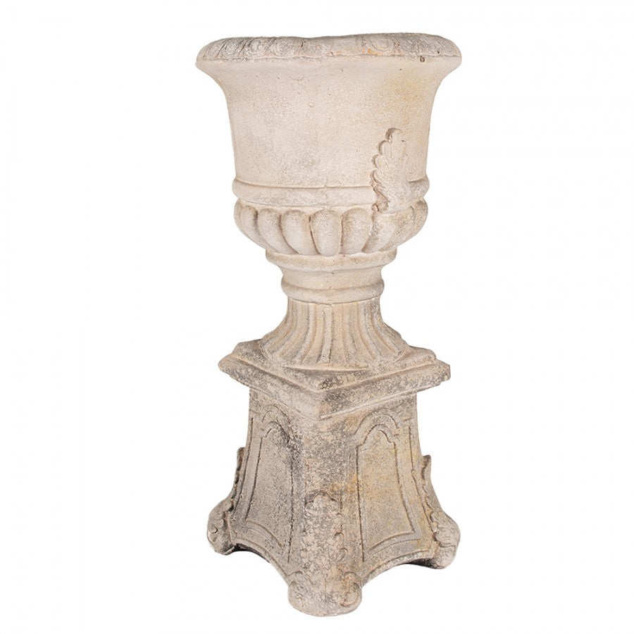 Clayre & Eef Pflanzurne Säulengefäß 33x33x69 cm Beige – 7,4 kg Magnesiumoxid (5MG0036)