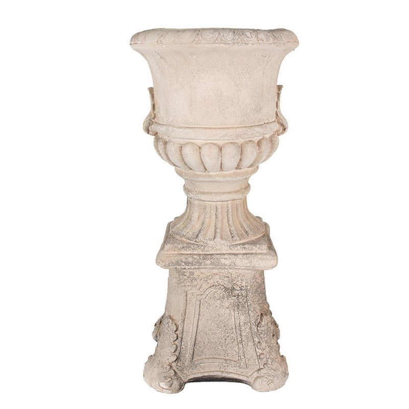 Clayre & Eef Pflanzurne Säulengefäß 33x33x69 cm Beige – 7,4 kg Magnesiumoxid (5MG0036)
