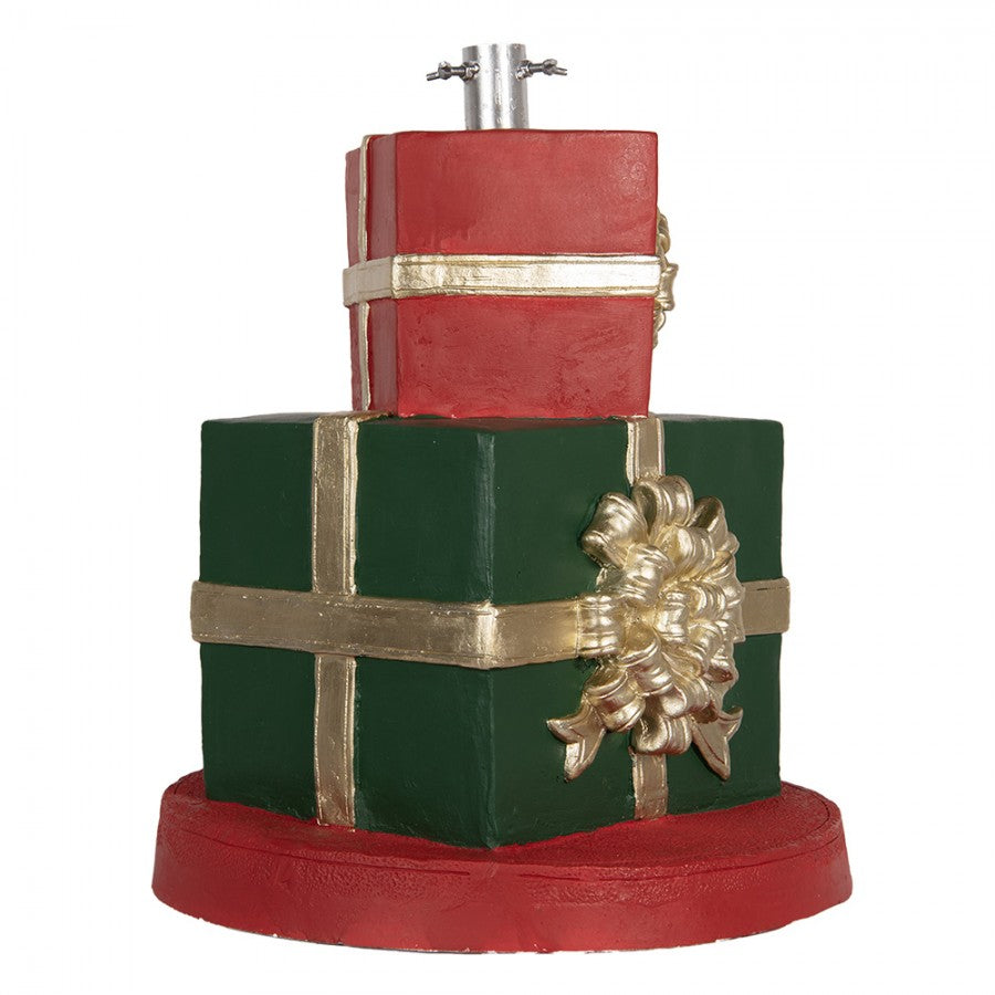 Weihnachtsbaumständer Geschenk mit Goldschleife Grün Rot Ø 44x54 cm von Clayre & Eef (5MG0061)