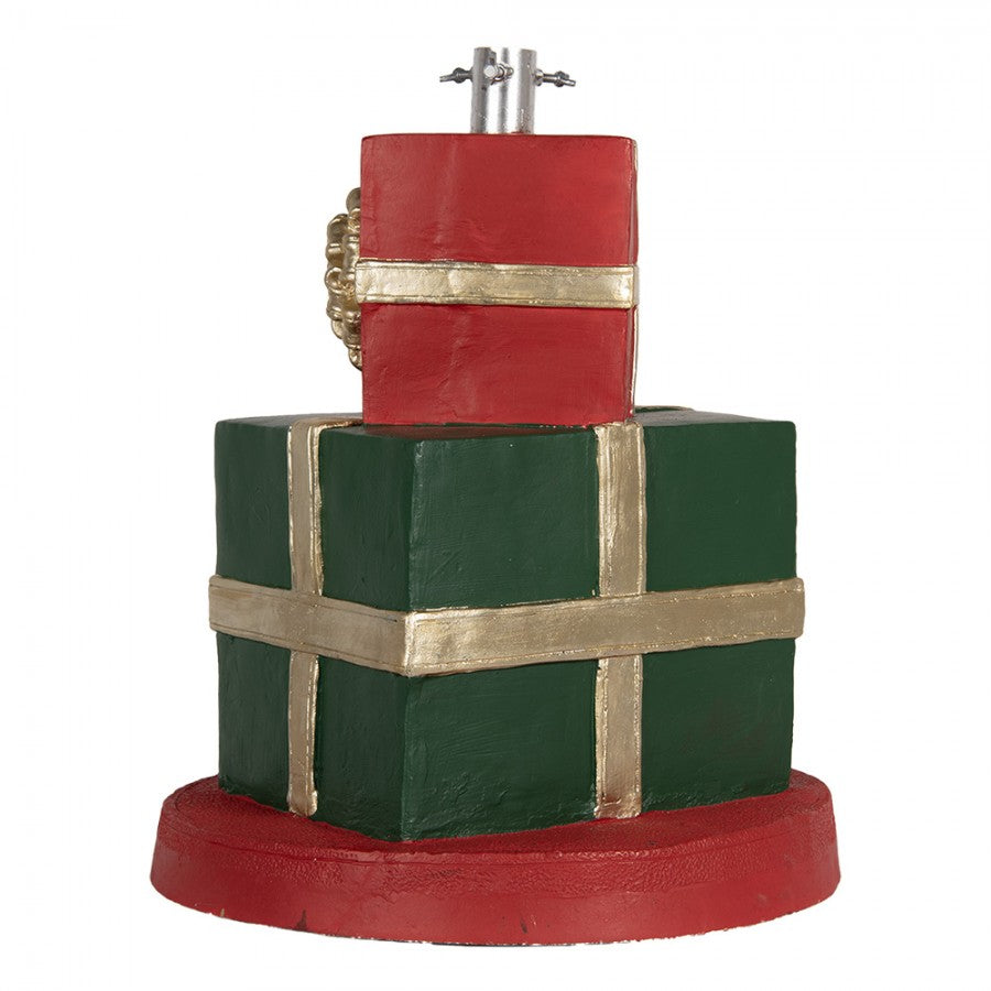Weihnachtsbaumständer Geschenk mit Goldschleife Grün Rot Ø 44x54 cm von Clayre & Eef (5MG0061)
