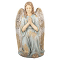 Magnesia-Dekorationsfigur Kniender Schutzengel Rauchblau-Gold 34x36x55 cm von Clayre & Eef (5MG0084)