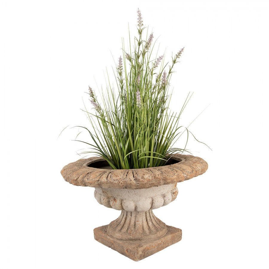 Clayre & Eef Pflanzschale XXL Ø 61x35 cm Beige – 8,2 kg Magnesiumoxid Kübel (5MG0089)