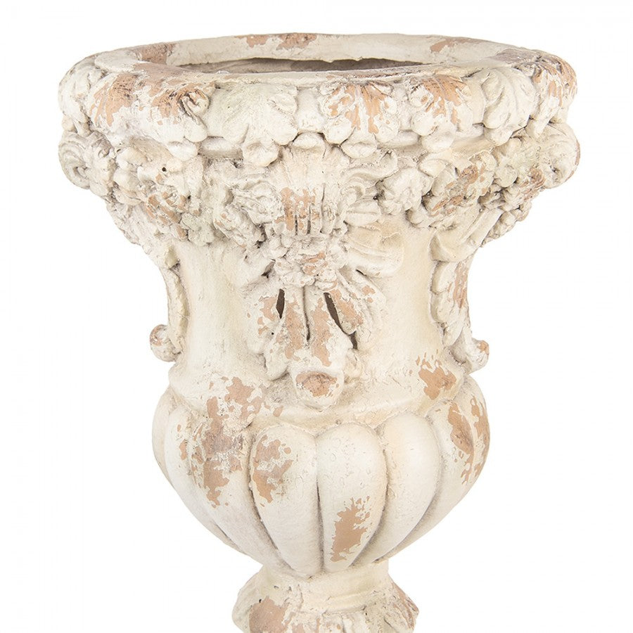 Clayre & Eef Pflanzkübel Kelchvase Ø 35x56 cm Beige – 6,7 kg Magnesiumoxid (5MG0090)