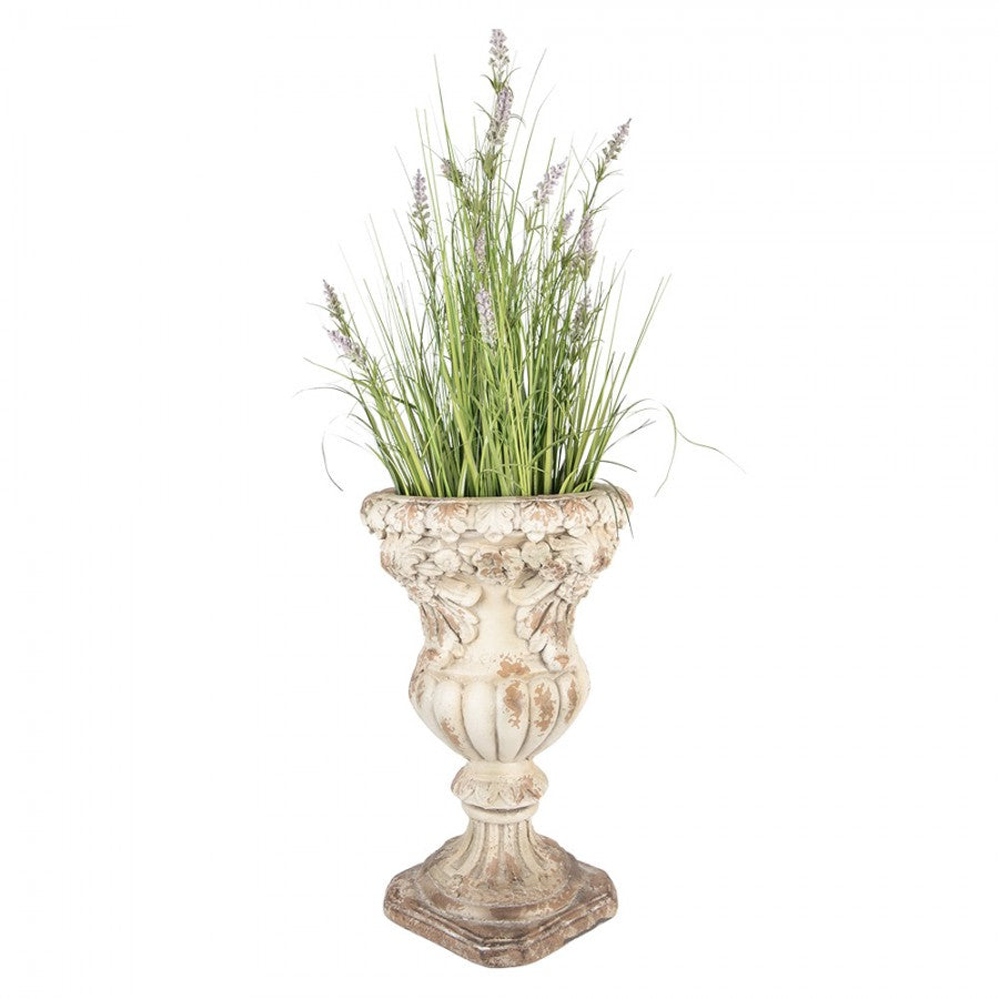 Clayre & Eef Pflanzkübel Kelchvase Ø 35x56 cm Beige – 6,7 kg Magnesiumoxid (5MG0090)