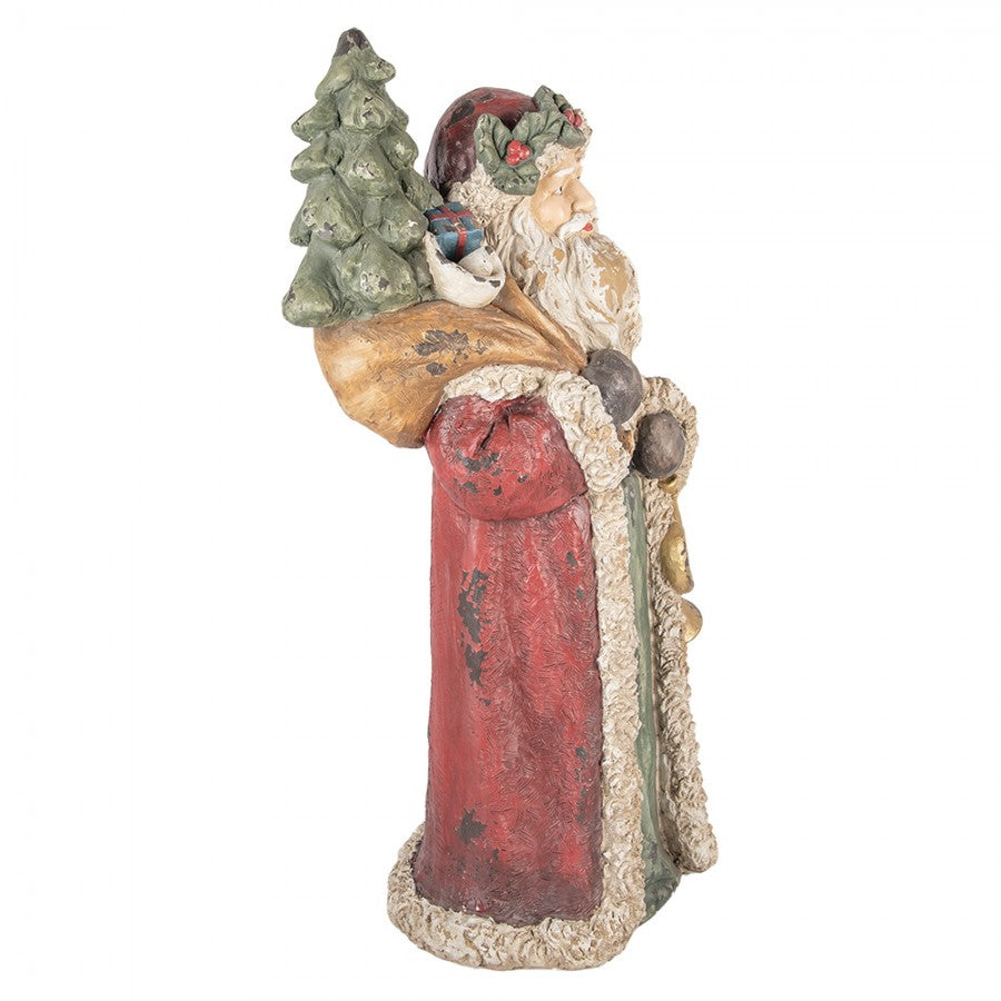 Clayre & Eef Magnesia-Großskulptur „Weihnachtsmann “, 35x28x83 cm (5MG0091)