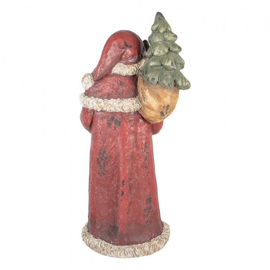 Clayre & Eef Magnesia-Großskulptur „Weihnachtsmann “, 35x28x83 cm (5MG0091)