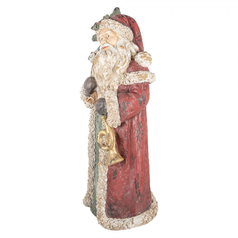 Clayre & Eef Magnesia-Großskulptur „Weihnachtsmann “, 35x28x83 cm (5MG0091)