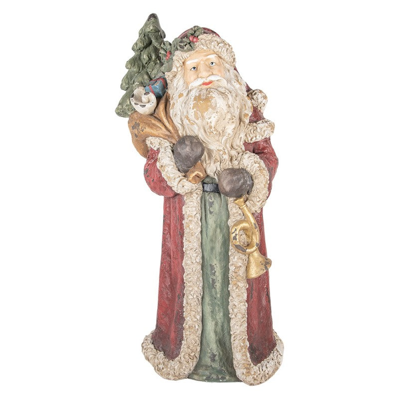 Clayre & Eef Magnesia-Großskulptur „Weihnachtsmann “, 35x28x83 cm (5MG0091)