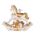 Weihnachtsbaumständer Schaukelpferd mit Geschenken Weiß Gold 73x21x61 cm von Clayre & Eef (5MG0094)