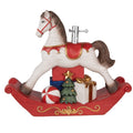 Weihnachtsbaumständer Schaukelpferd mit Geschenken Weiß Rot Bunt 73x21x61 cm von Clayre & Eef (5MG0095)
