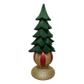 Deko-Weihnachtsbaum Keramik auf Sockel Tannengrün Rot Gold 27x25x65 cm von Clayre & Eef (5MG0144)