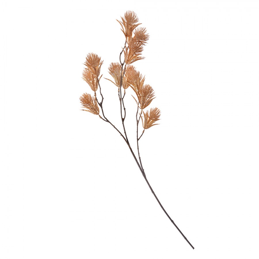 Clayre & Eef Deko-Pflanze Trockenblumen-Optik 86 cm – Kunstblume Beige & Goldbraun (5PL0067)