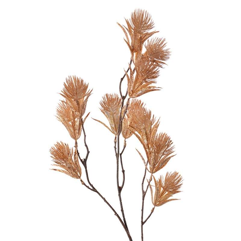 Clayre & Eef Deko-Pflanze Trockenblumen-Optik 86 cm – Kunstblume Beige & Goldbraun (5PL0067)