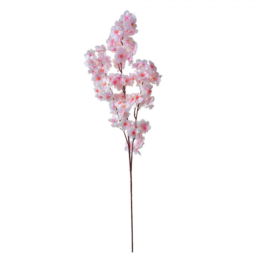 Clayre & Eef Frühlings-Blütenzweig Kirschblüte 106 cm – Künstlicher Deko-Zweig Rosa (5PL0072)