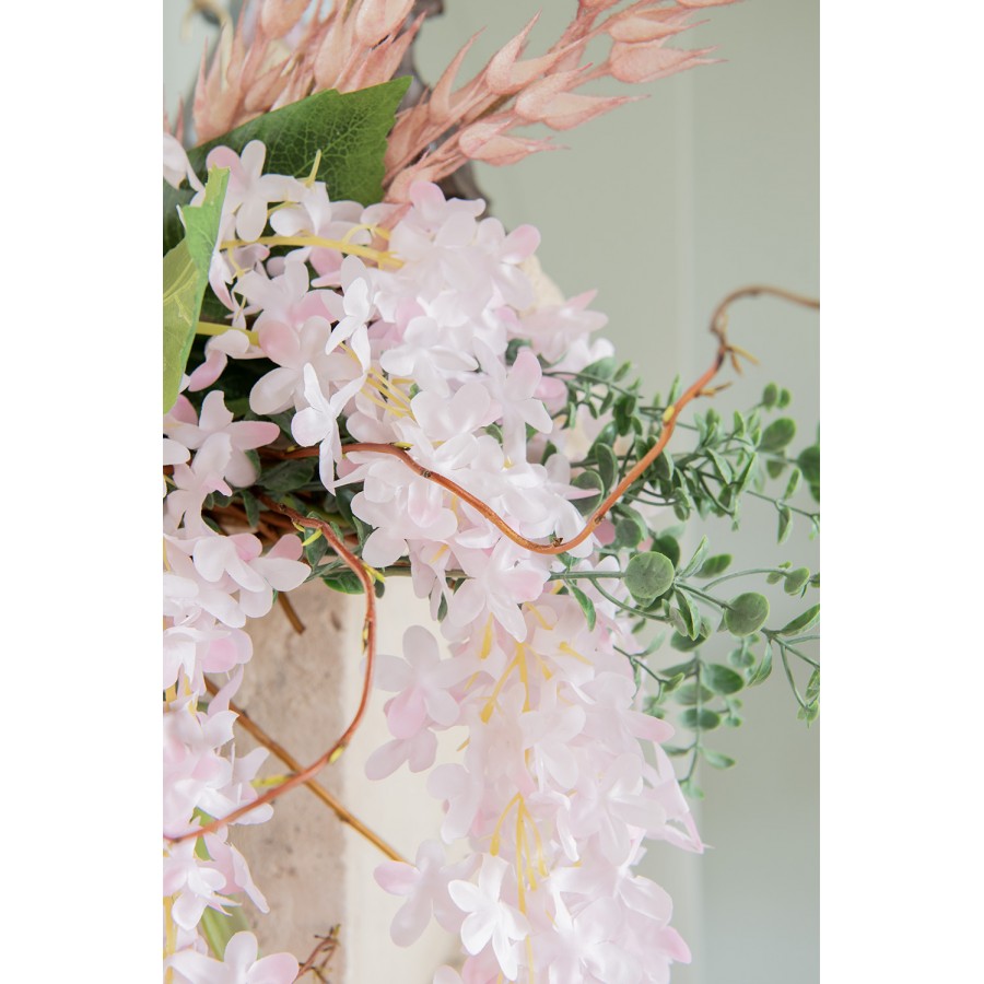 Clayre & Eef Kunstblume 110 cm Rosa-Weiß – Hohe Deko-Blume / Blütenstiel (5PL0078)