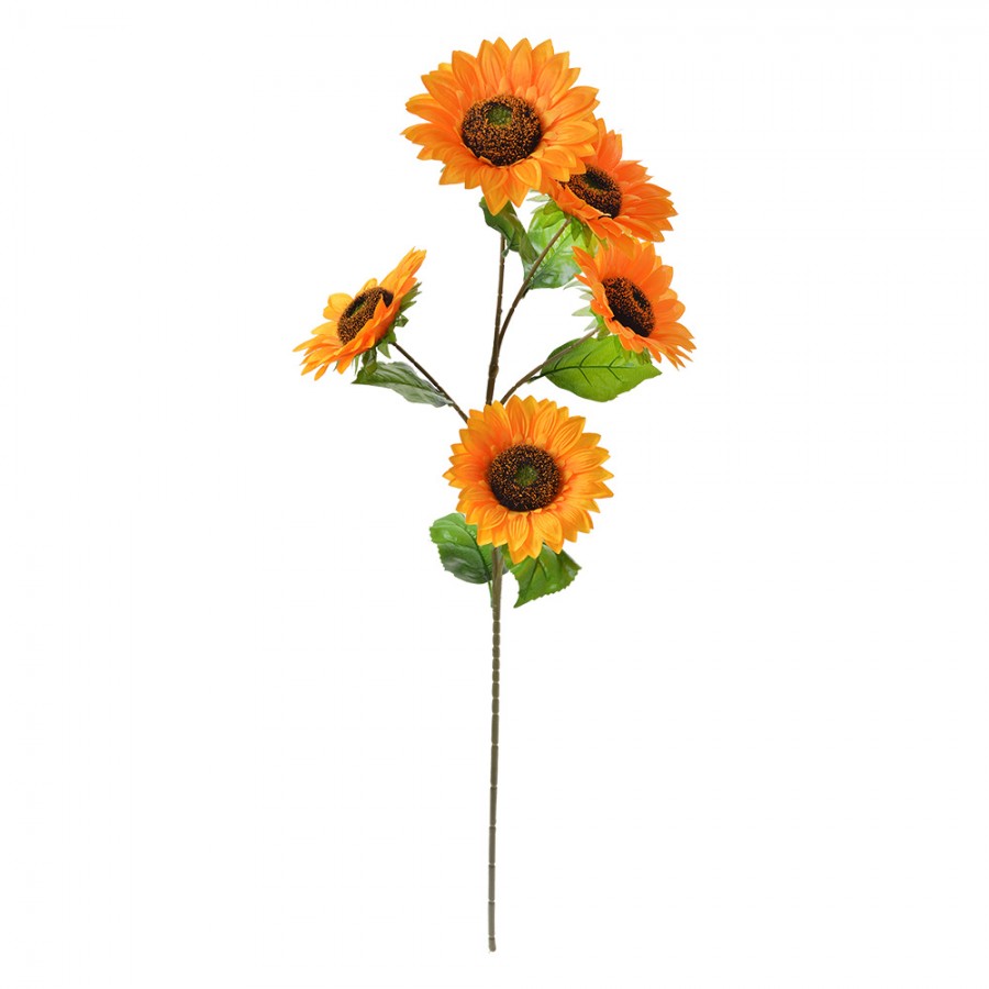 Clayre & Eef Künstliche Sonnenblume 99 cm Gelb – Große Seidenblume / Blumenstiel (5PL0086)