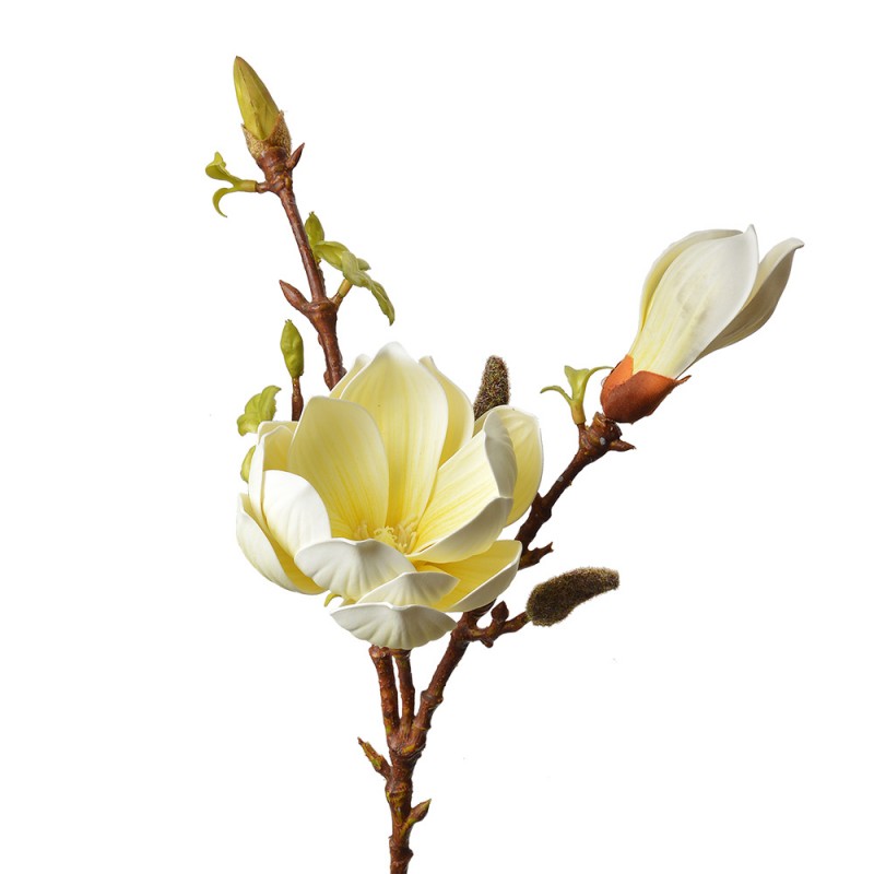 Clayre & Eef Kunstblume 70 cm Gelb Magnolie – Deko-Blütenstiel (5PL0128Y)