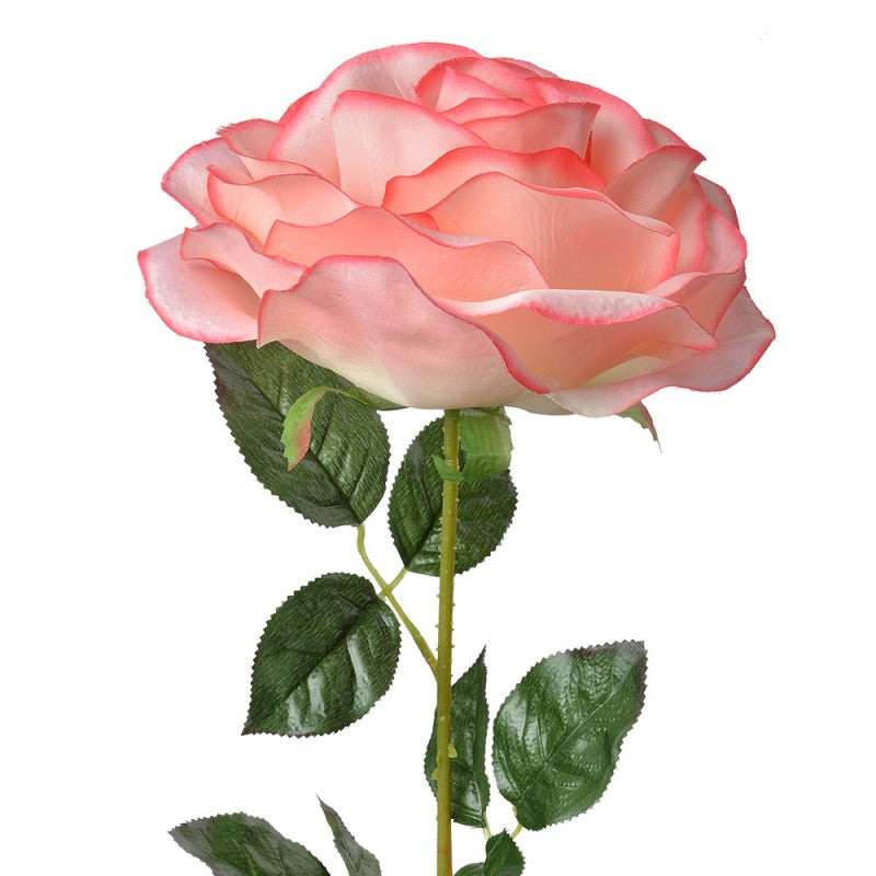 Clayre & Eef Künstliche Rose 75 cm Rosa – Deko-Rosen-Zweig (5PL0138P)