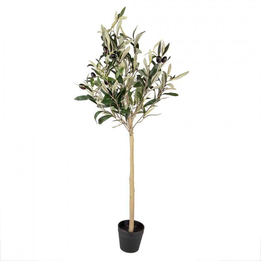 Clayre & Eef Künstlicher Deko-Baum 90 cm – Kunstpflanze Olive Olivenbaum(5PL0149)