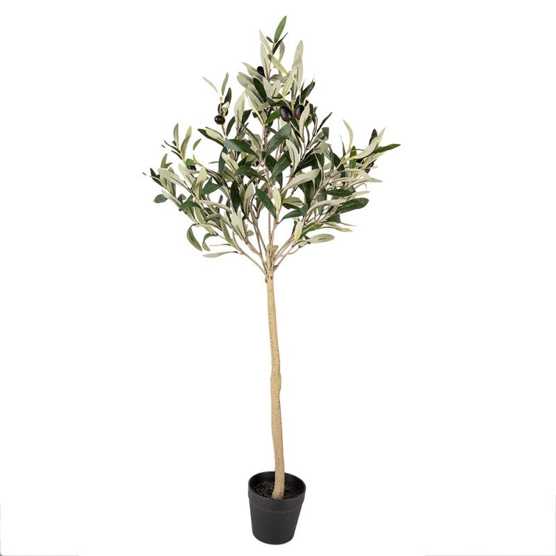 Clayre & Eef Künstlicher Deko-Baum 90 cm – Kunstpflanze Olive Olivenbaum(5PL0149)