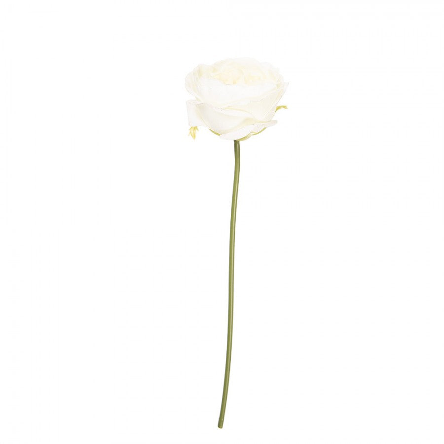 Clayre & Eef Künstliche Rose 35 cm Weiß – Gefüllter Rosenstiel (5PL0237W)