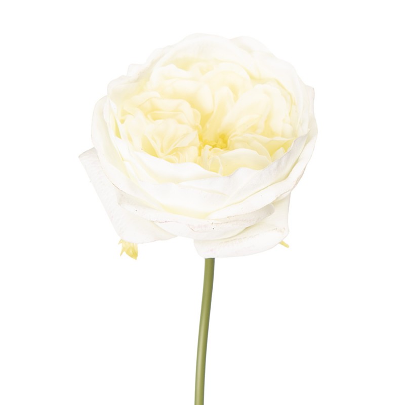 Clayre & Eef Künstliche Rose 35 cm Weiß – Gefüllter Rosenstiel (5PL0237W)