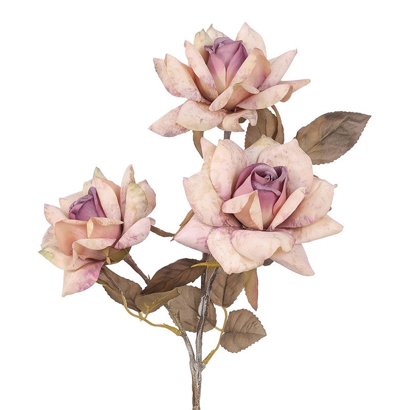 Clayre & Eef Deko-Blütenzweig 64 cm Rosa Rosen – Zierast (5PL0372P)