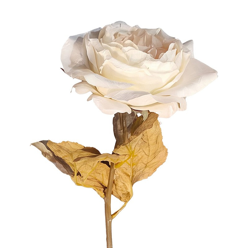 Clayre & Eef Deko-Blütenzweig 63 cm Weiß Rose – Zierast (5PL0374W)
