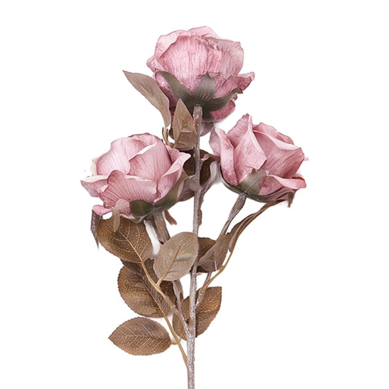 Clayre & Eef Deko-Blütenzweig 83 cm Dunkelrosa Rosen  – Landhaus-Ast (5PL0375DP)