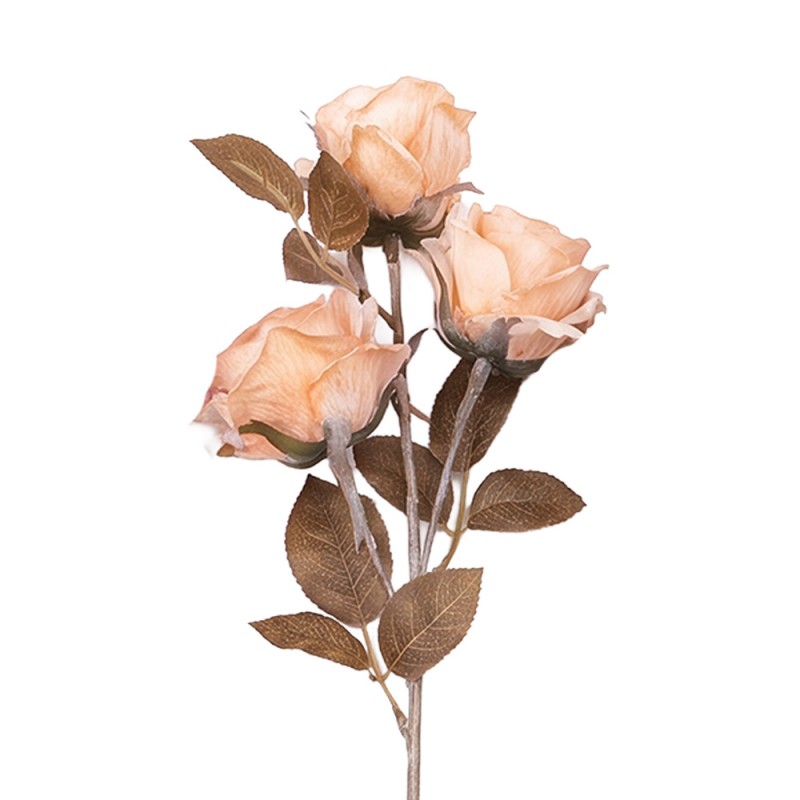 Clayre & Eef Deko-Blütenzweig 83 cm Hellorange / Apricot Rosen (5PL0375LO)