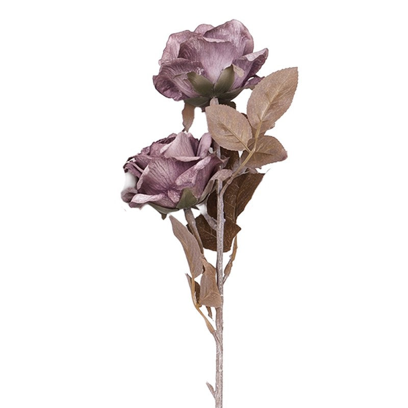 Clayre & Eef Deko-Blütenzweig 83 cm Violett / Lila Rosen  – Landhaus-Ast (5PL0375PA)