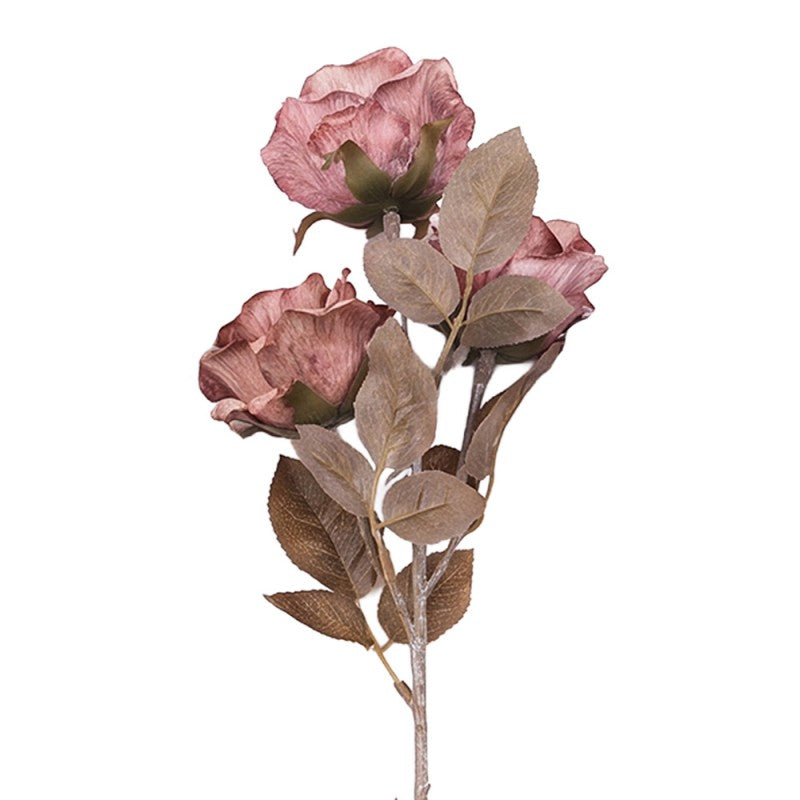 Clayre & Eef Deko-Blütenzweig 83 cm Rot Rosen – Landhaus-Ast (5PL0375R)
