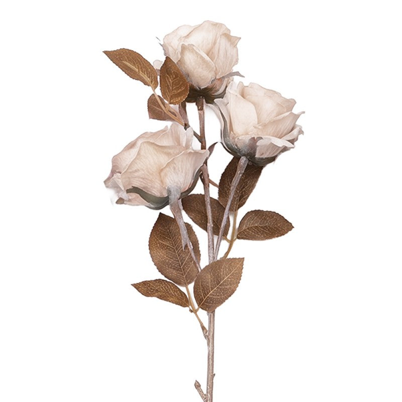Clayre & Eef Deko-Blütenzweig 83 cm Weiß Rosen – Landhaus-Ast Creme Weiß(5PL0375W)