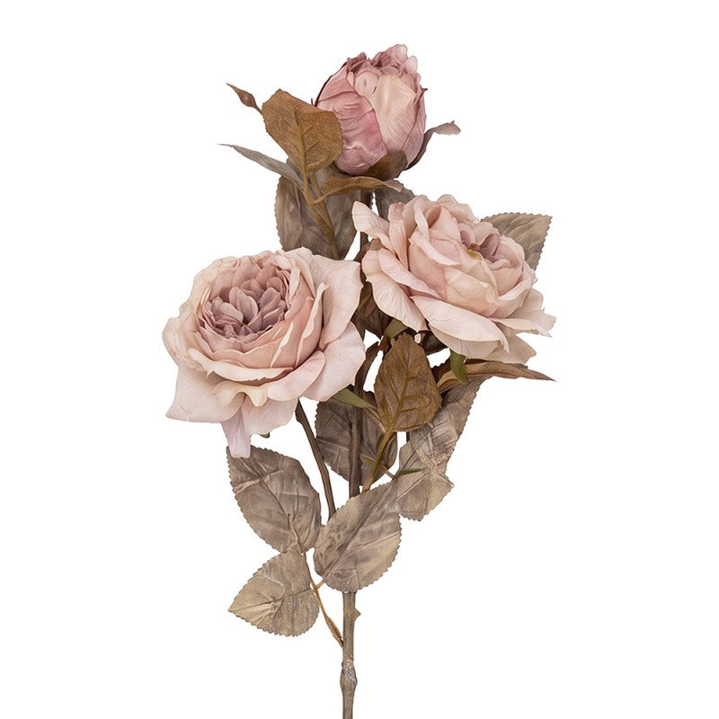 Clayre & Eef Deko-Blütenzweig 83 cm Rosa  Rosen  – Romantischer Blütenast (5PL0376P)