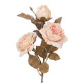 Clayre & Eef Deko-Blütenzweig 83 cm  Rosen Weiß – Landhaus-Ast (5PL0376W)