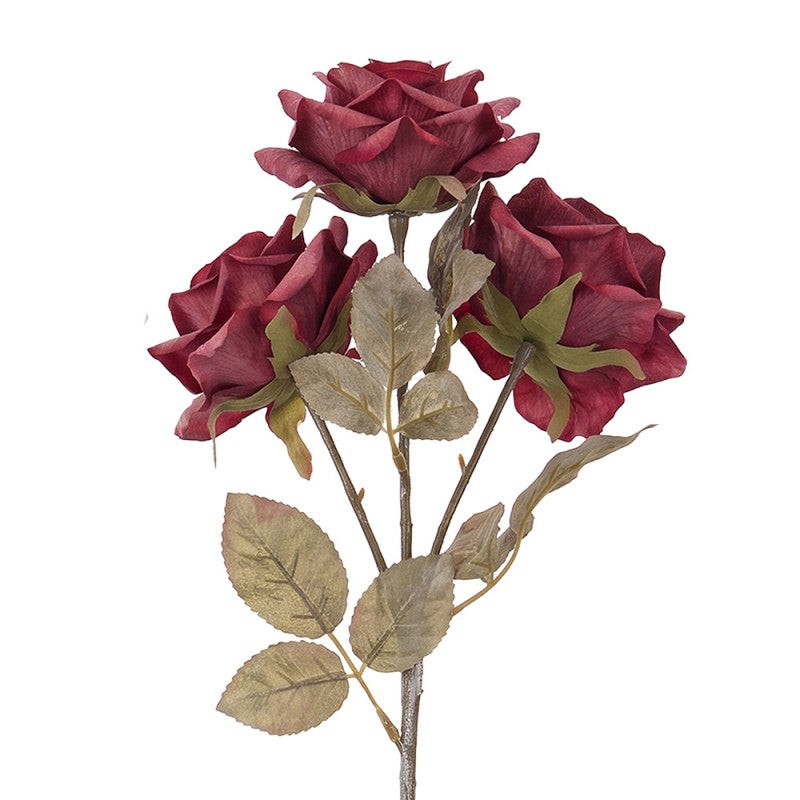 Clayre & Eef Deko-Blütenzweig Rose 64 cm Rot – Zierast (5PL0378R)
