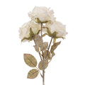Clayre & Eef Deko-Blütenzweig 64 cm Weiß Rose – Zierast Reinweiß (5PL0378W)