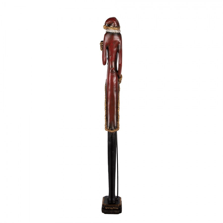 Clayre & Eef Säulenfigur „Weihnachtsmann Stele Schlank“ aus Polyresin, 9x7x60 cm (5PR0168)