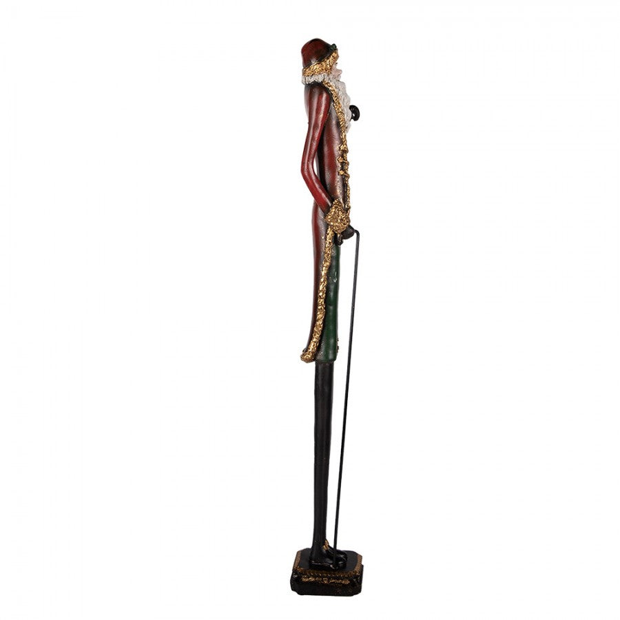 Clayre & Eef Säulenfigur „Weihnachtsmann Stele Schlank“ aus Polyresin, 9x7x60 cm (5PR0168)