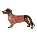 Dekofigur Hund Dackel im Punkte-Mantel XXL Polyresin Bronze Rosa 60x17x35 cm von Clayre & Eef (5PR0209)