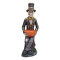 Halloween Deko Figur Skelett Butler mit Kürbisschale Kunststoff Schwarz Orange 23x28x68 cm von Clayre & Eef (5PR0224)