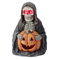 Halloween Deko Figur Sensenmann Geist mit Kürbis Kunststoff Schwarz Orange 38x33x54 cm von Clayre & Eef (5PR0228)