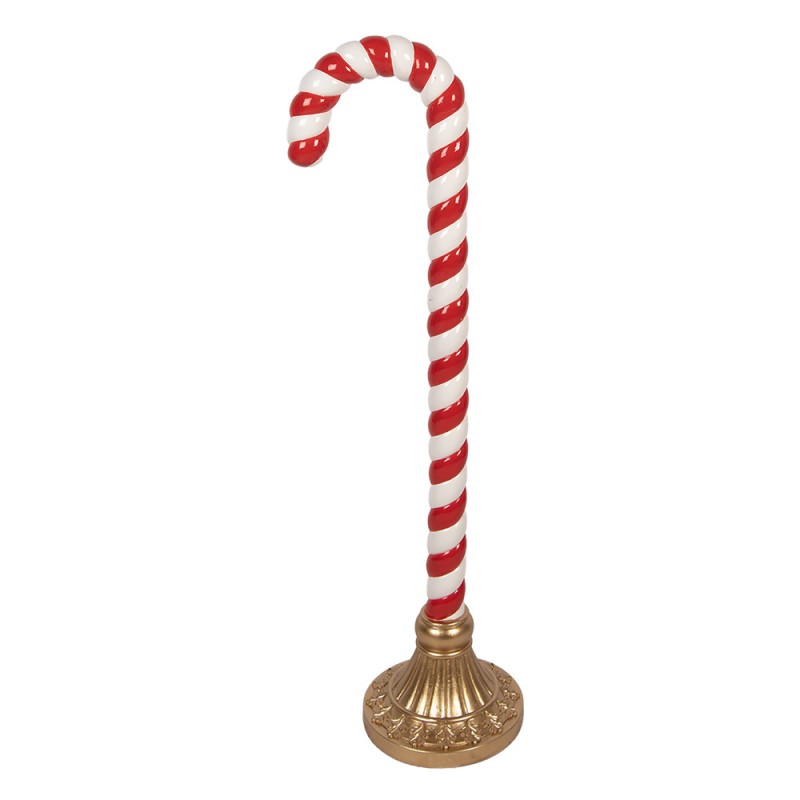 Weihnachtsdekorationsfigur Zuckerstange XXL Goldsockel Rot Weiß 33x24x101 cm von Clayre & Eef (5PR0233)