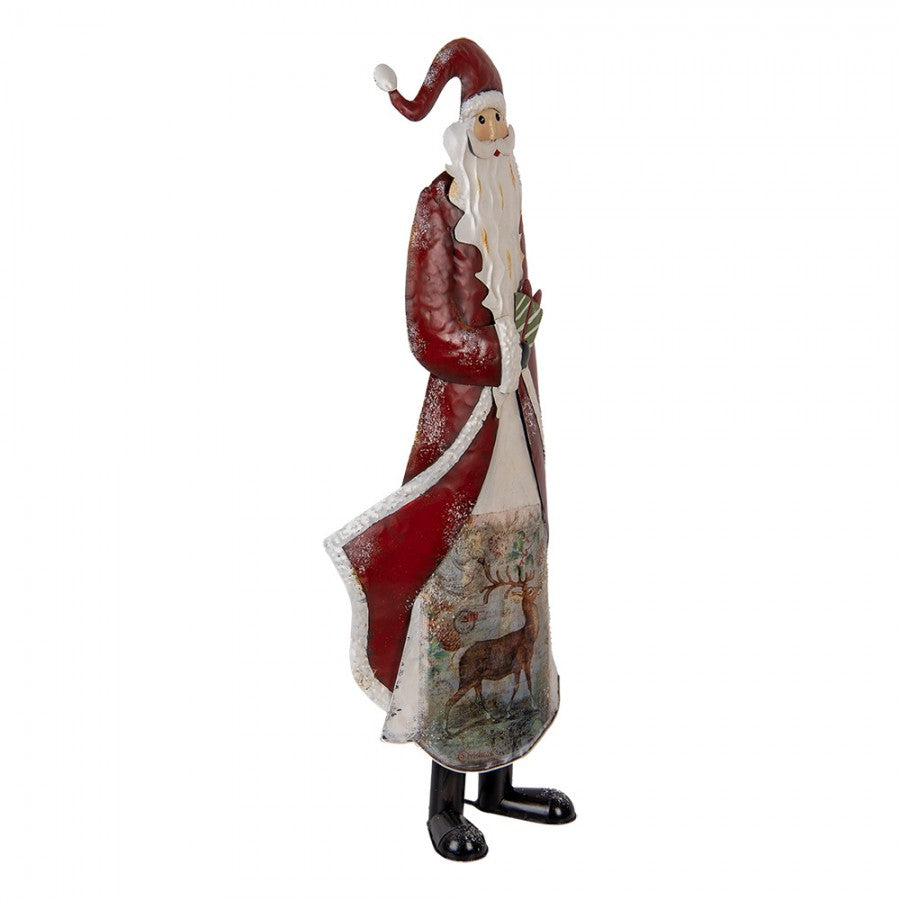 Clayre & Eef Metall-Standfigur „Weihnachtsmann Monumental“, 33x16x85 cm (5Y1317)