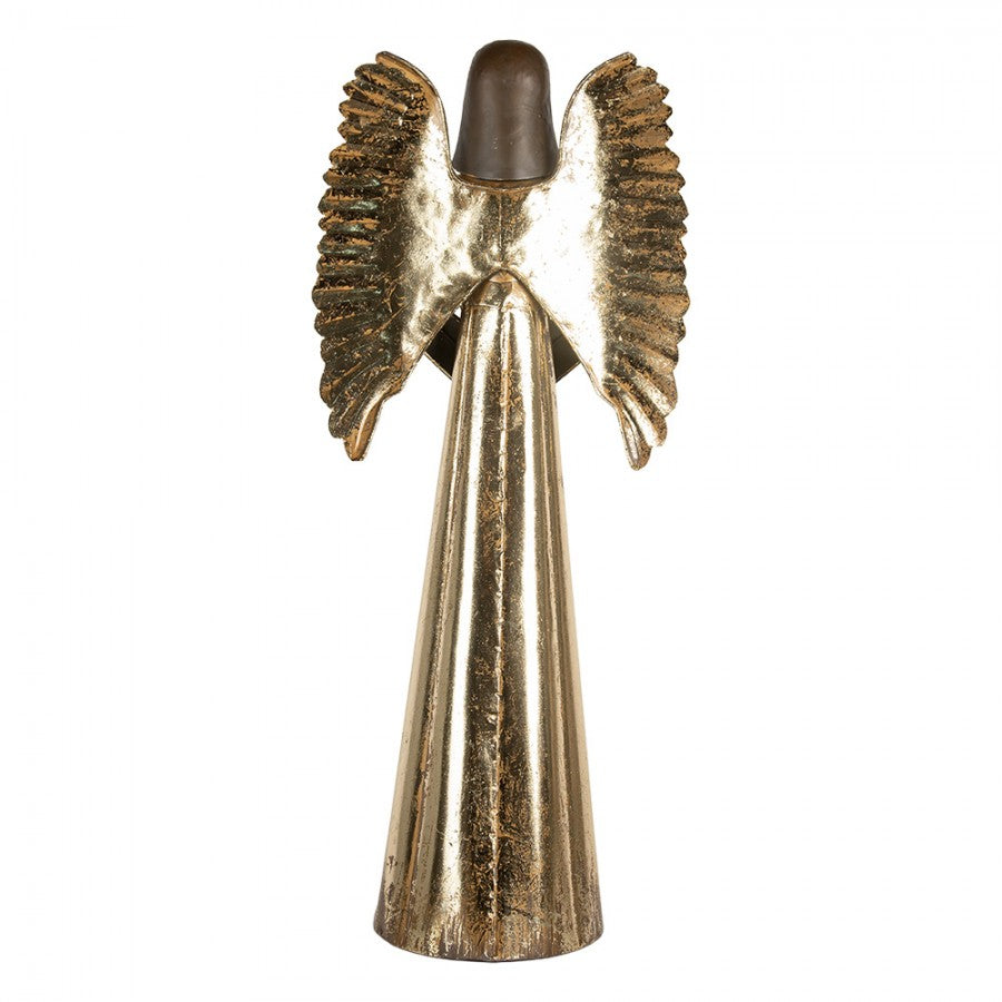 Metall-Dekorationsfigur Schutzengel mit Herz Blattgold-Optik 29x18x68 cm von Clayre & Eef (5Y1372)