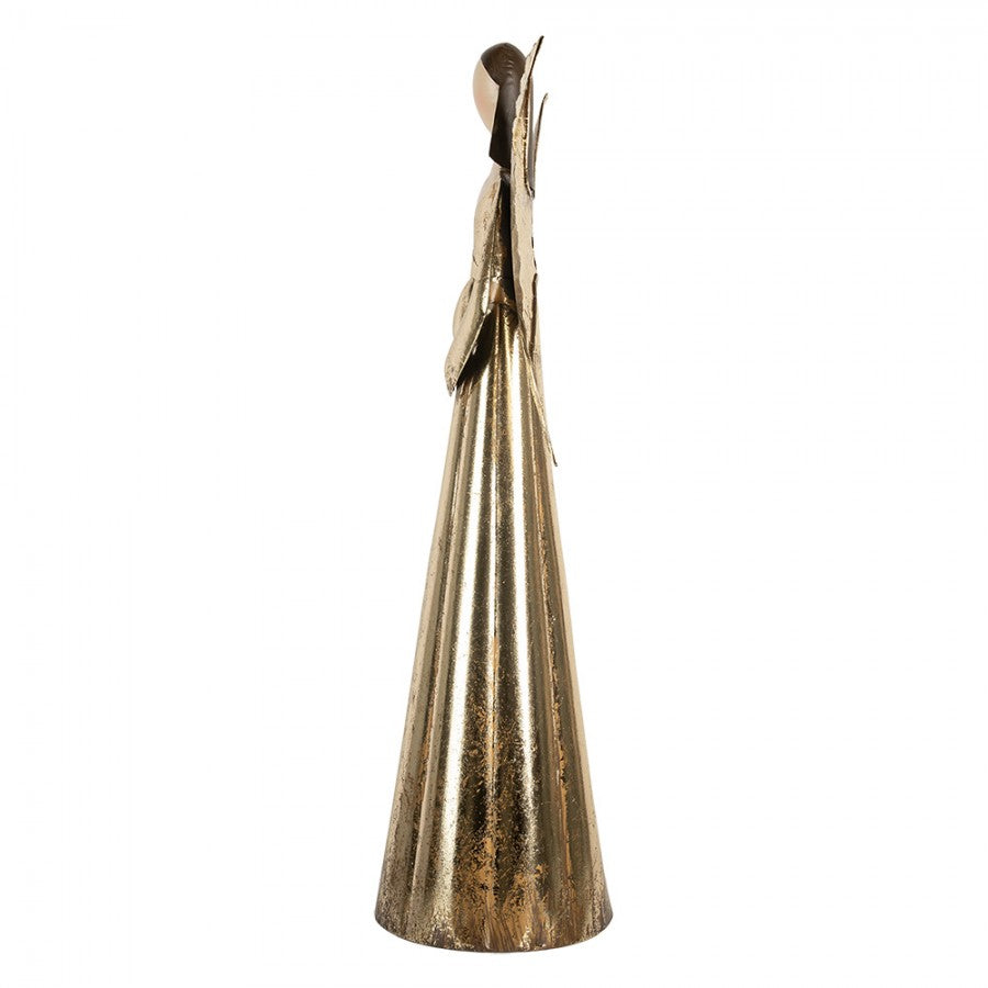 Metall-Dekorationsfigur Schutzengel mit Herz Blattgold-Optik 29x18x68 cm von Clayre & Eef (5Y1372)