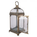 Viktorianische Metall-Laterne mit Glaskuppeldach Antikbraun-Gold Groß 23x23x58 cm von Clayre & Eef (5Y1416)